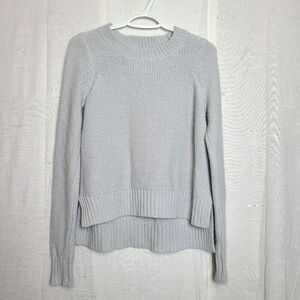 Twik Women's S Grey Pullover Sweater Chunky Knit Casual Winter Round Neck